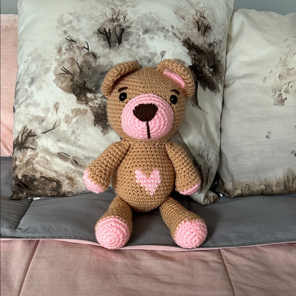 Crochet Teddy Bear with shirt - Handmade - Picture 2 of 4